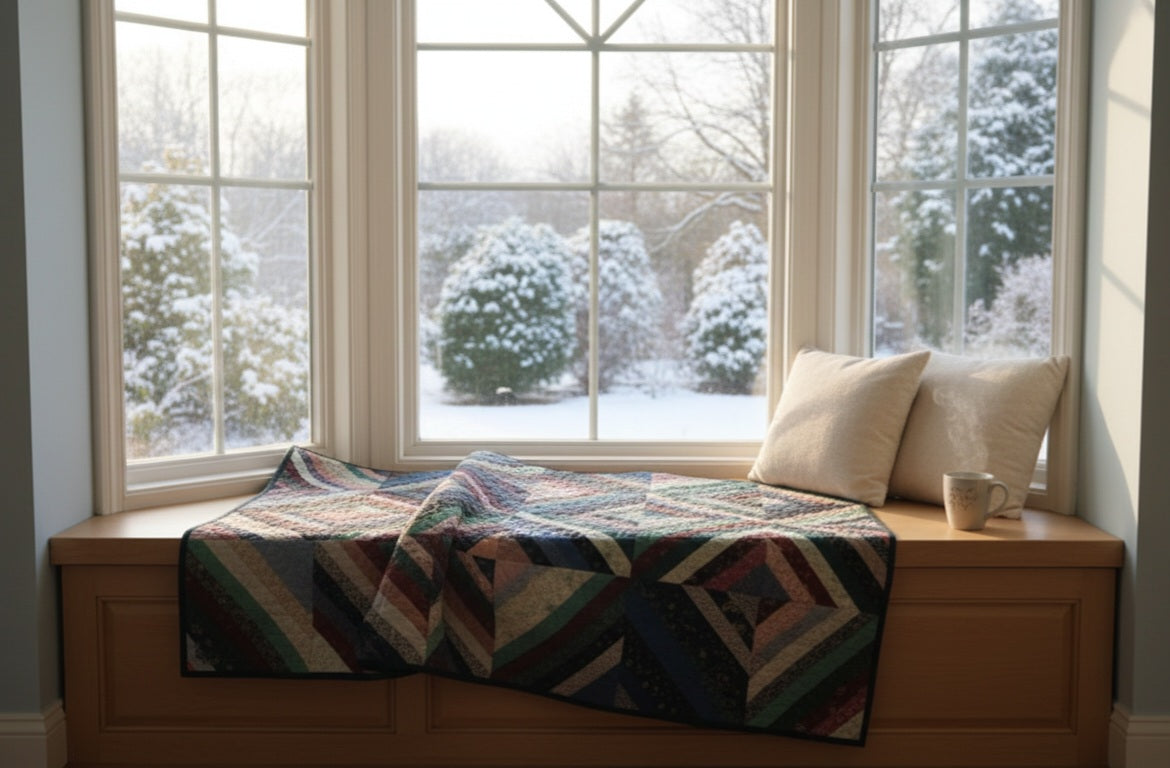 Green Quilted Throw
