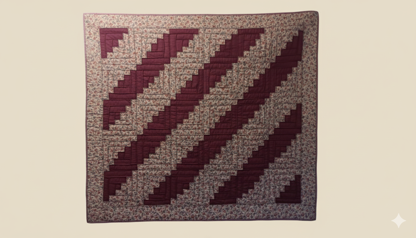 Mauve Hand Quilted Throw