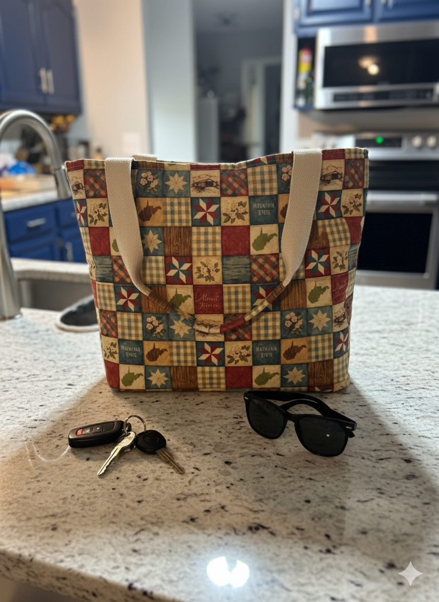 Where the Heart is 8 pocket organizer tote bag