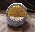 Handmade Yellow Coasters in Blue Basket