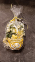 Yellow baby gift arrangement