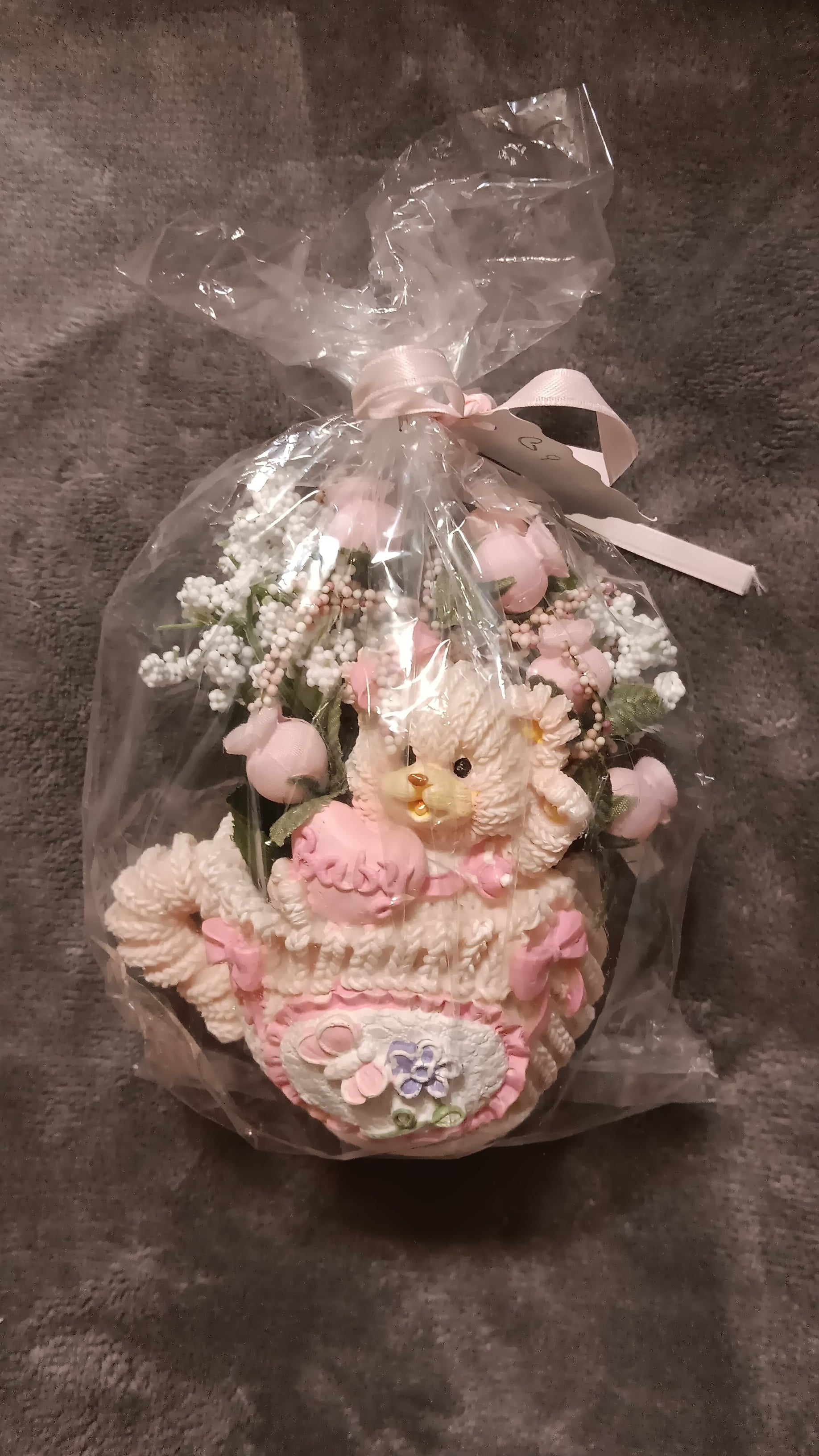 Pink baby gift arrangement