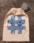 Tic-tac-toe game, Blue Halloween pattern