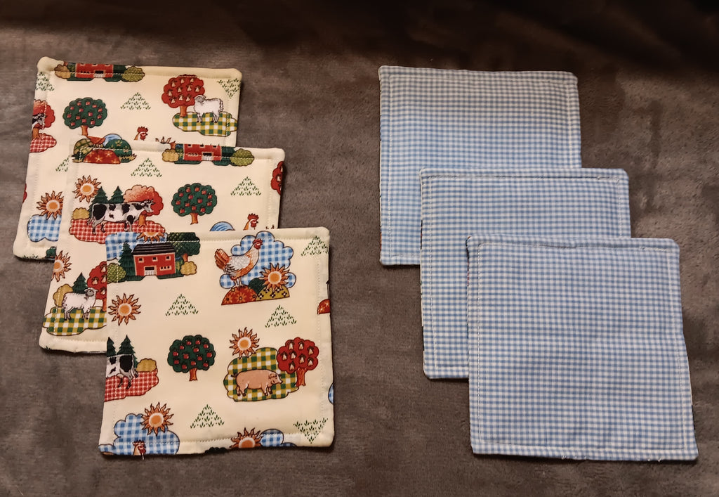 Country Print coasters, set of 6