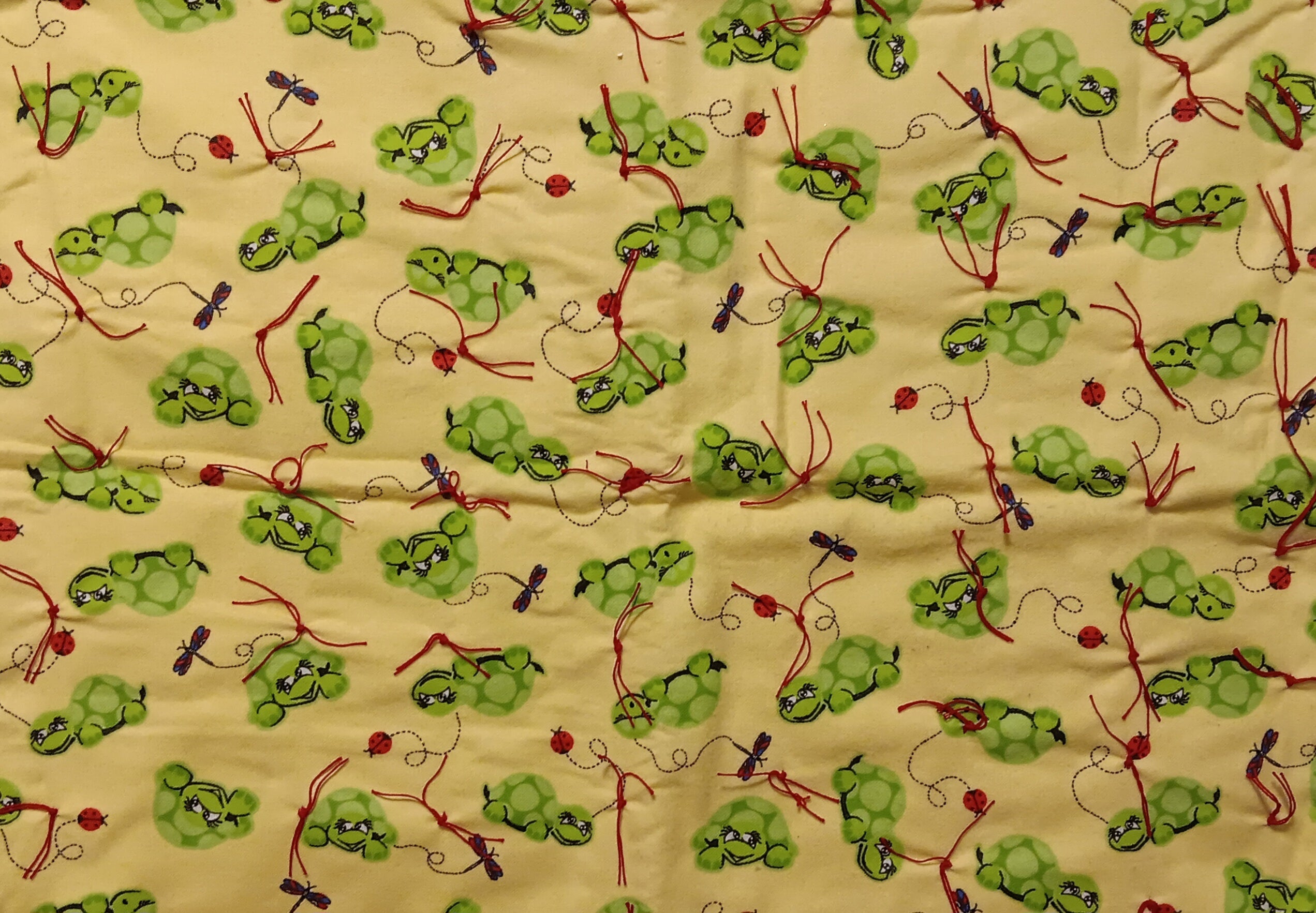 Yellow Turtle print baby doll quilt