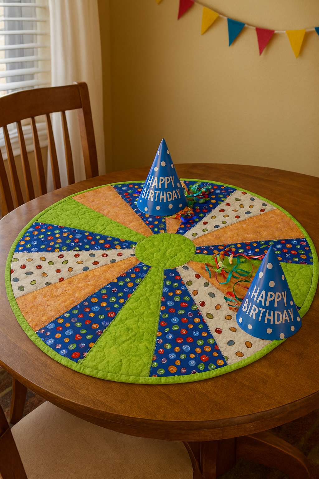 Multicolor Quilted Table Topper