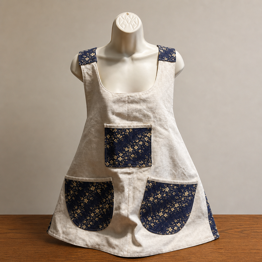 Midnight Wildflower Cross Back Reversible Apron
