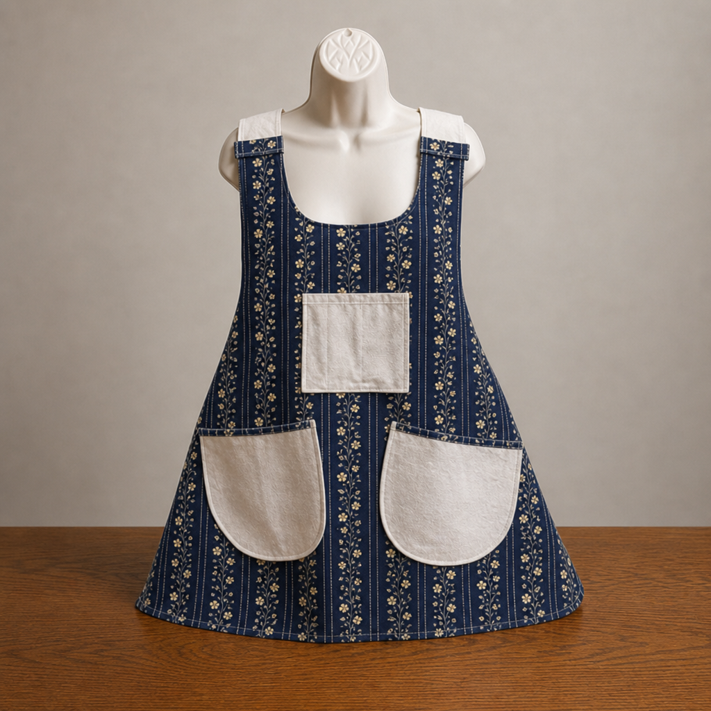 Midnight Wildflower Cross Back Reversible Apron